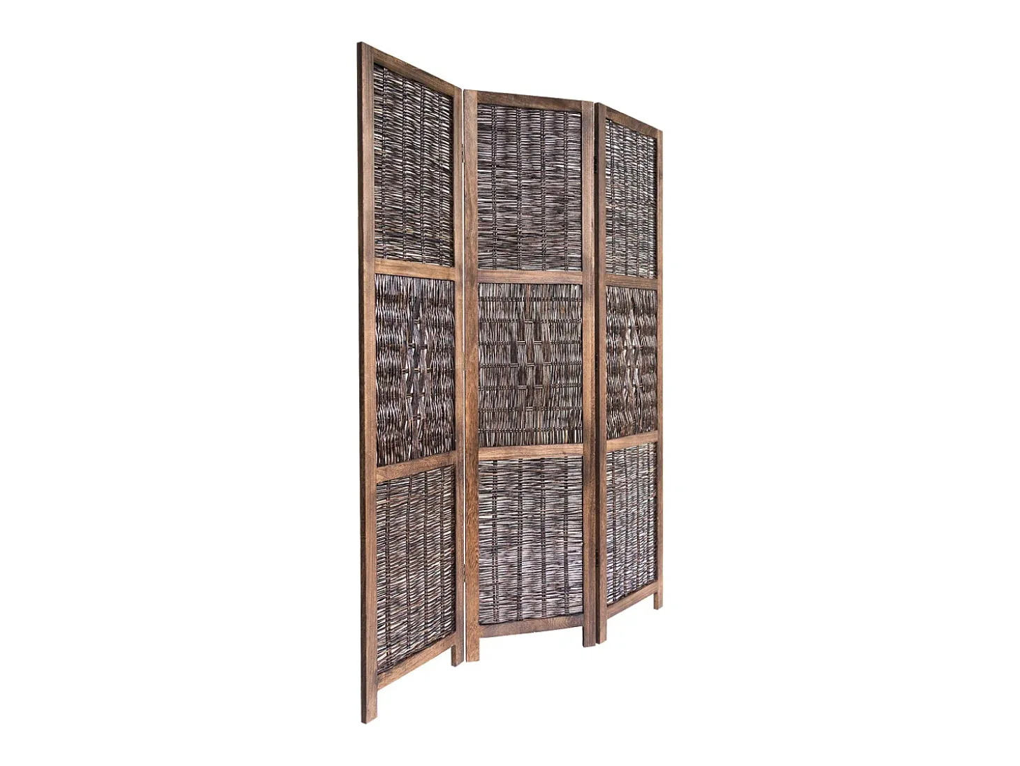 Biombo divisor de ambiente 170x120x2 cm panel divisor de madera marrón