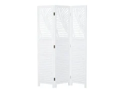 Biombo divisor de ambiente 170x120x2.2 cm blanco, paraviento de madera plegable de 3 paneles