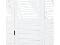 Biombo divisor de ambiente 170x120x2.2 cm blanco, paraviento de madera plegable de 3 paneles