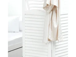 Biombo divisor de ambiente 170x120x2.2 cm blanco, paraviento de madera plegable de 3 paneles