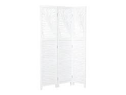 Biombo divisor de ambiente 170x120x2.2 cm blanco, paraviento de madera plegable de 3 paneles