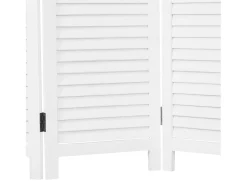 Biombo divisor de ambiente 170x120x2.2 cm blanco, paraviento de madera plegable de 3 paneles