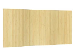 Biombo divisor de bambú color natural claro 165x400 cm ES641927