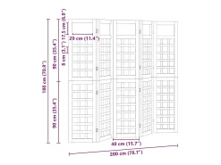 Biombo exterior plegable 5 piezas marrón 200 x 180 cm
