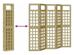 Biombo exterior plegable 5 piezas marrón 200 x 180 cm
