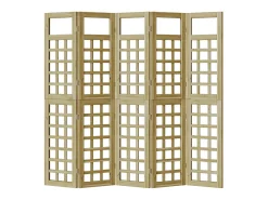 Biombo exterior plegable 5 piezas marrón 200 x 180 cm