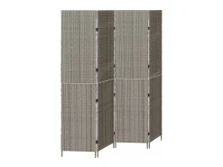 Biombo gris 195 x 180 cm poliratán