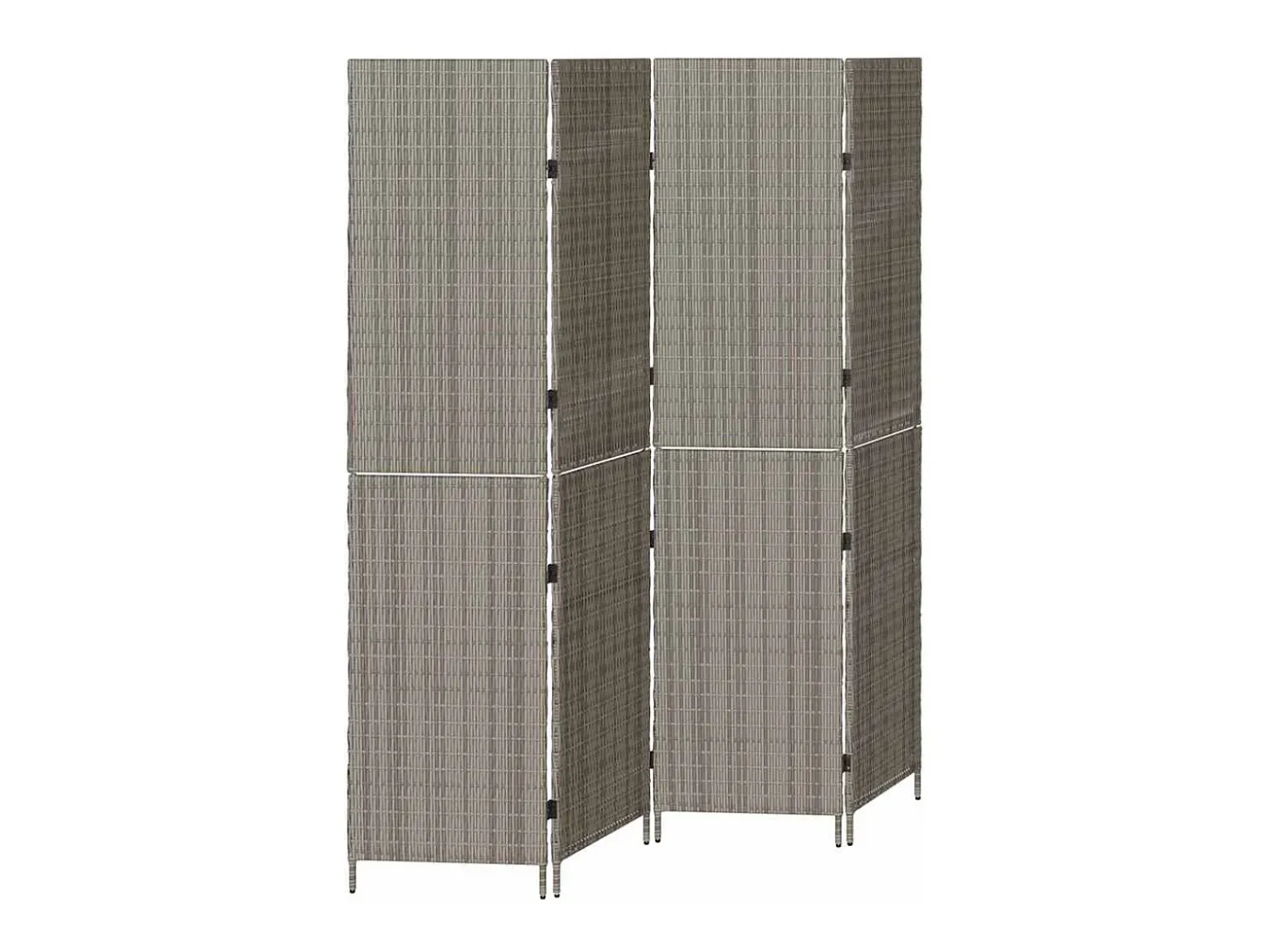 Biombo gris 195 x 180 cm poliratán