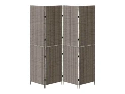 Biombo gris 195 x 180 cm poliratán