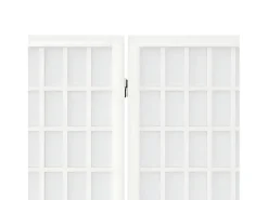 Biombo plegable con 6 paneles estilo japonés blanco 240x170 cm ES386037