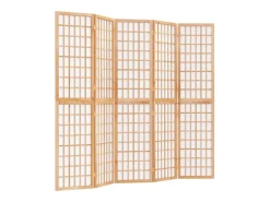 Biombo plegable con 5 paneles estilo japonés 200x170 cm ES979914