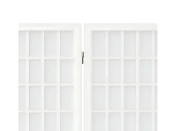 Biombo plegable con 4 paneles estilo japonés blanco 160x170 cm ES654972