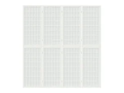 Biombo plegable con 4 paneles estilo japonés blanco 160x170 cm ES654972