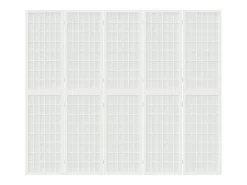 Biombo plegable con 5 paneles estilo japonés blanco 200x170 cm ES272783