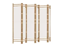 Biombo plegable de 6 paneles bambú y lona 240 cm ES532215