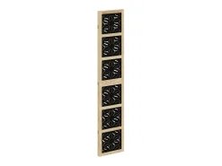 Biombo separador 3 paneles madera maciza Paulownia marrón negro ES416177