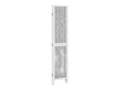 Biombo separador de 4 paneles madera maciza Paulownia blanco ES976357