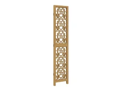 Biombo separador de 3 paneles madera maciza paulownia marrón ES898348