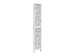 Biombo separador de 4 paneles madera maciza Paulownia blanco ES644583