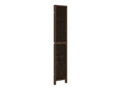 Biombo separador de 4 paneles madera paulownia marrón oscuro ES450380