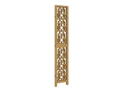 Biombo separador de 4 paneles madera maciza paulownia marrón ES726082