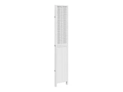 Biombo separador de 3 paneles madera maciza Paulownia blanco ES923756