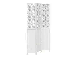 Biombo separador de 3 paneles madera maciza Paulownia blanco ES923756