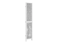 Biombo separador de 3 paneles madera maciza Paulownia blanco ES689487
