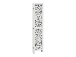 Biombo separador de 6 paneles madera maciza Paulownia blanco ES385614