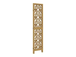 Biombo separador de 3 paneles madera maciza paulownia marrón ES344417