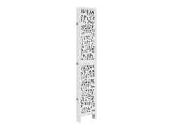 Biombo separador de 5 paneles madera maciza Paulownia blanco ES939340