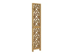 Biombo separador de 4 paneles madera maciza paulownia marrón ES744021