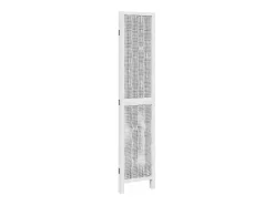Biombo separador de 3 paneles madera maciza Paulownia blanco ES107386