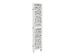 Biombo separador de 5 paneles madera maciza Paulownia blanco ES149638