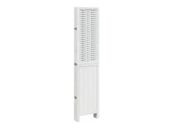 Biombo separador de 6 paneles madera maciza Paulownia blanco ES999168