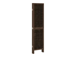 Biombo separador de 5 paneles madera paulownia marrón oscuro ES222478