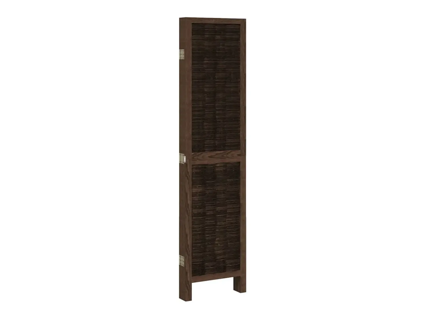 Biombo separador de 5 paneles madera paulownia marrón oscuro ES222478