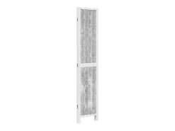 Biombo separador de 4 paneles madera maciza Paulownia blanco ES883206