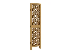 Biombo separador de 5 paneles madera maciza paulownia marrón ES240758