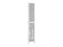 Biombo separador de 4 paneles madera maciza Paulownia blanco ES902621