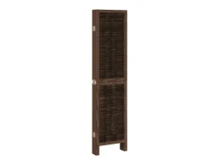 Biombo separador de 6 paneles madera paulownia marrón oscuro ES652260