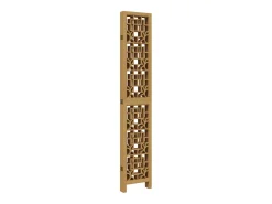 Biombo separador de 6 paneles madera maciza paulownia marrón ES718804