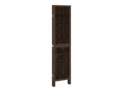 Biombo separador de 4 paneles madera paulownia marrón oscuro ES758115