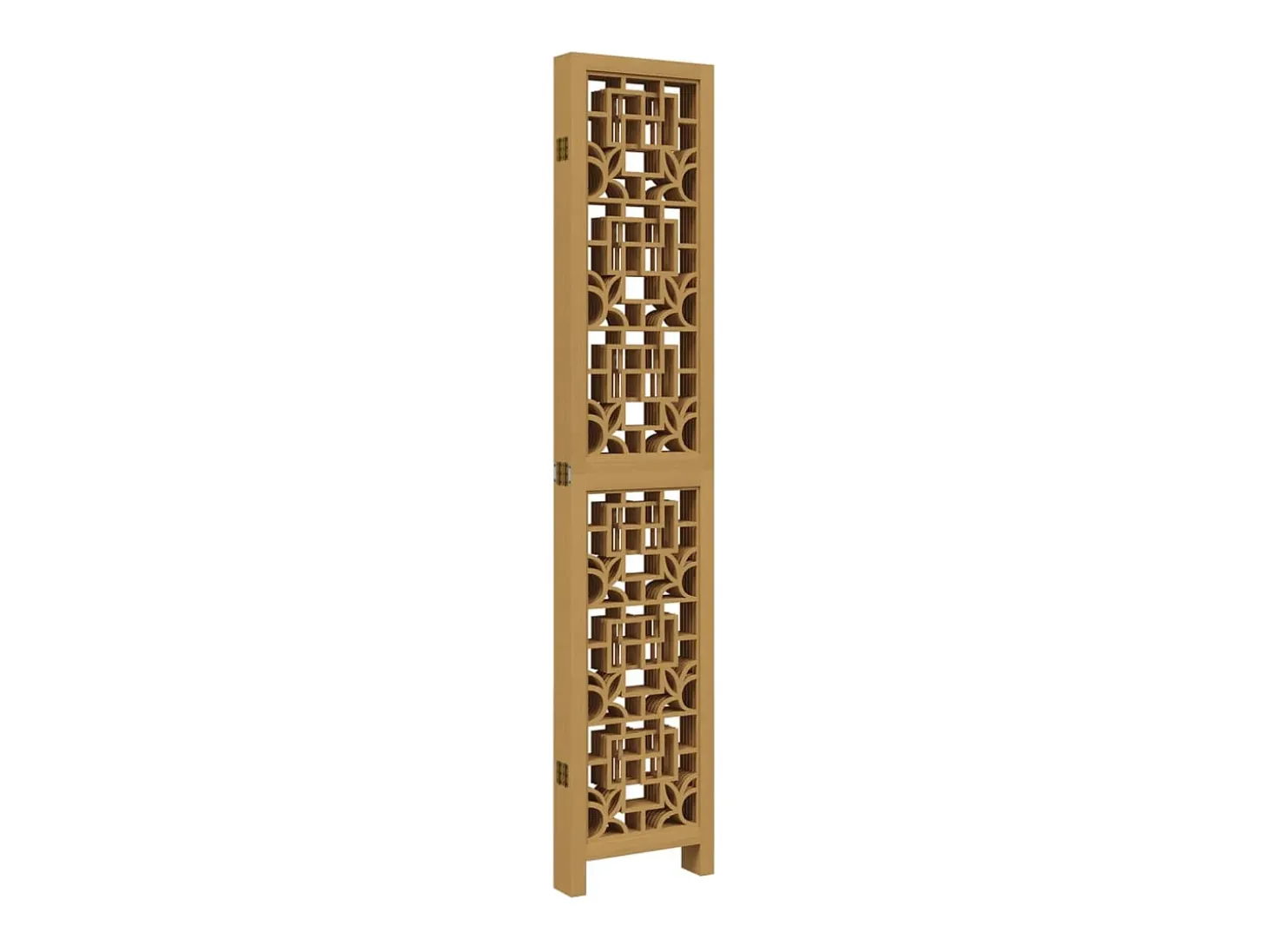 Biombo separador de 6 paneles madera maciza paulownia marrón ES692106