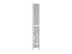 Biombo separador de 3 paneles madera maciza Paulownia blanco ES157888
