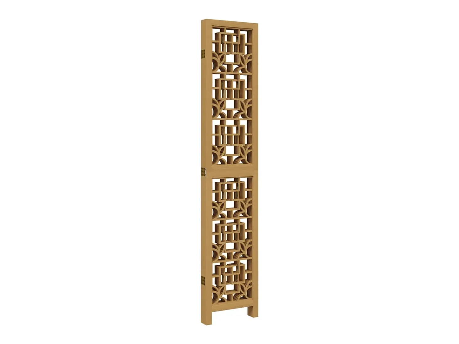 Biombo separador de 5 paneles madera maciza paulownia marrón ES507010