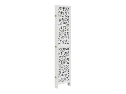Biombo separador de 6 paneles madera maciza Paulownia blanco ES771096
