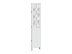Biombo separador de 4 paneles madera maciza Paulownia blanco ES271872