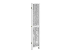 Biombo separador de 6 paneles madera maciza Paulownia blanco ES406566