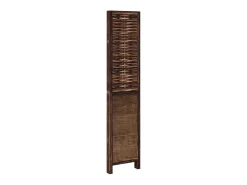 Biombo separador de 4 paneles madera paulownia marrón oscuro ES852008